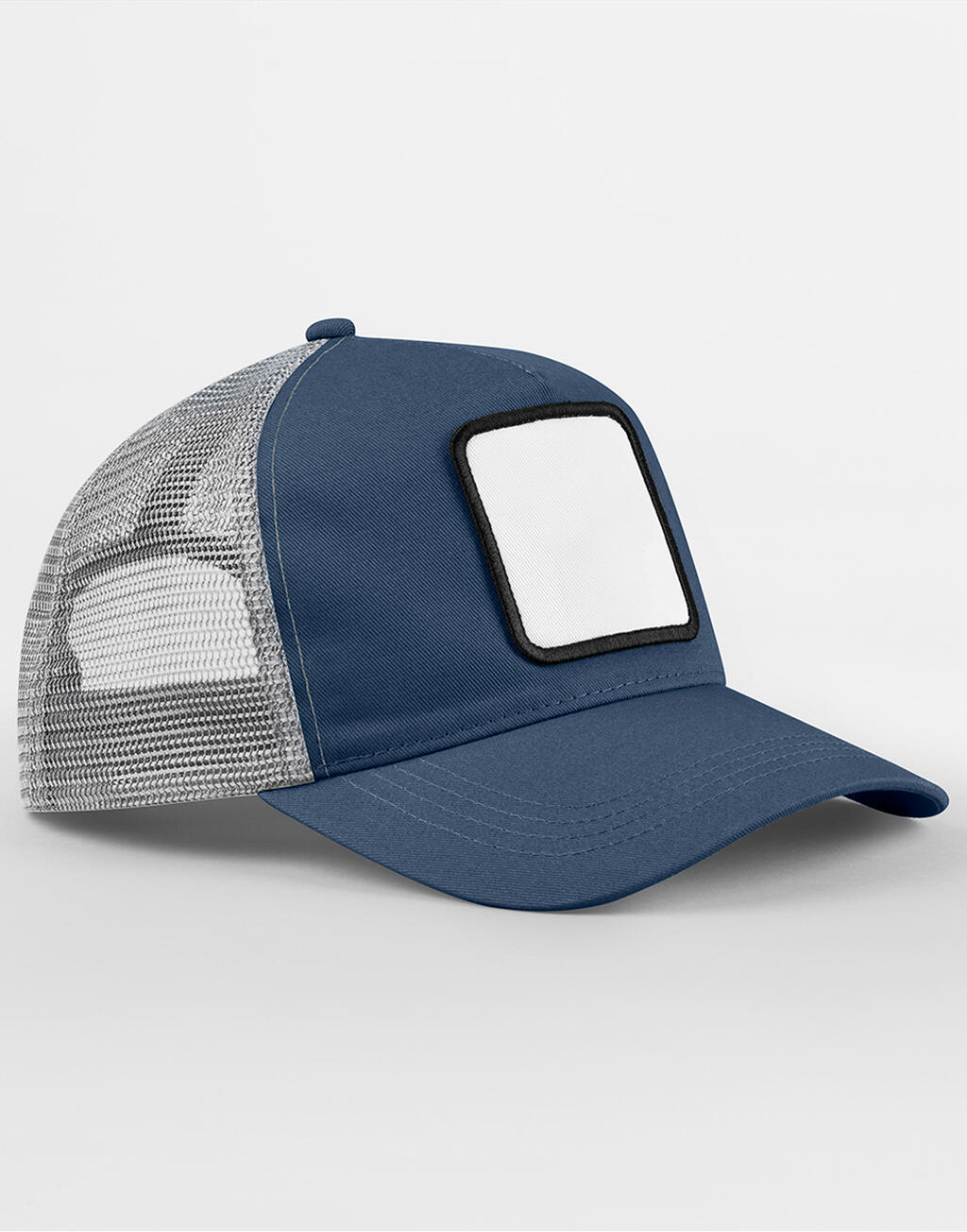 Gorra Trucker de 5 paneles Appliqué Patch Slate Blue/Light Grey