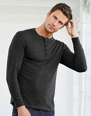 Camisetas Camiseta Henley manga larga hombre