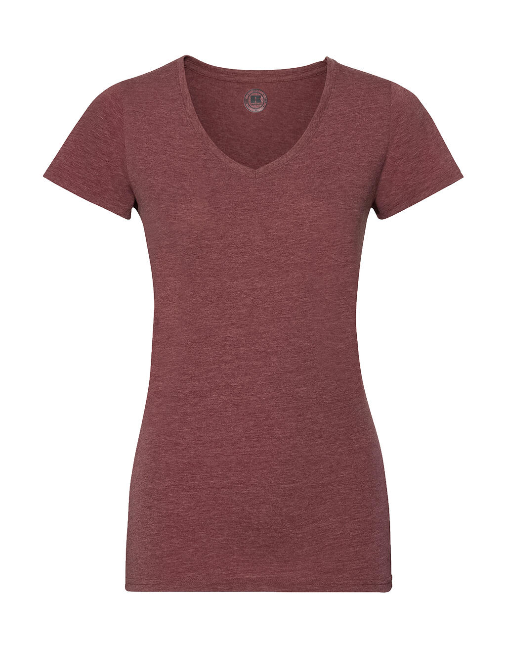 Camiseta HD cuello V mujer Maroon Marl 