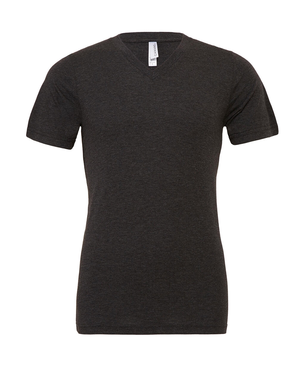 Camiseta cuello V Triblend unisex Charcoal-Black Triblend