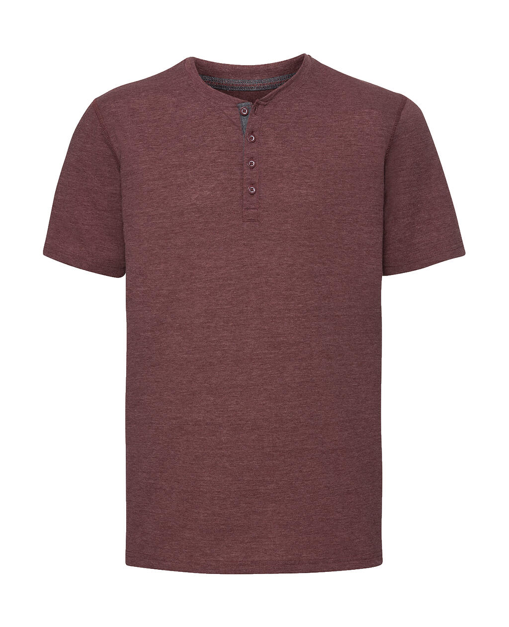 Camiseta Henley HD hombre Maroon Marl
