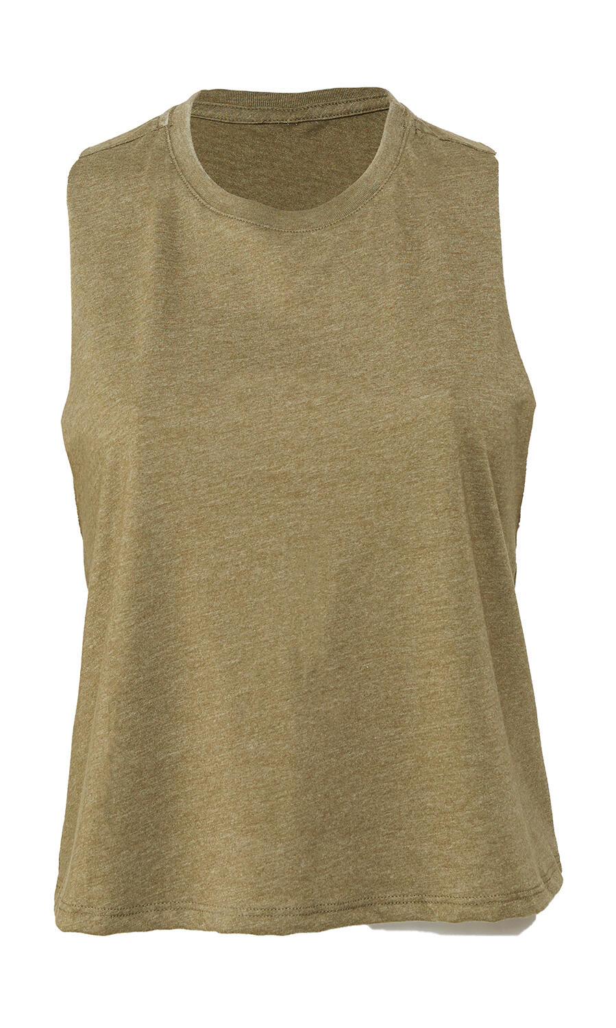Camiseta mujer recortada Heather Olive