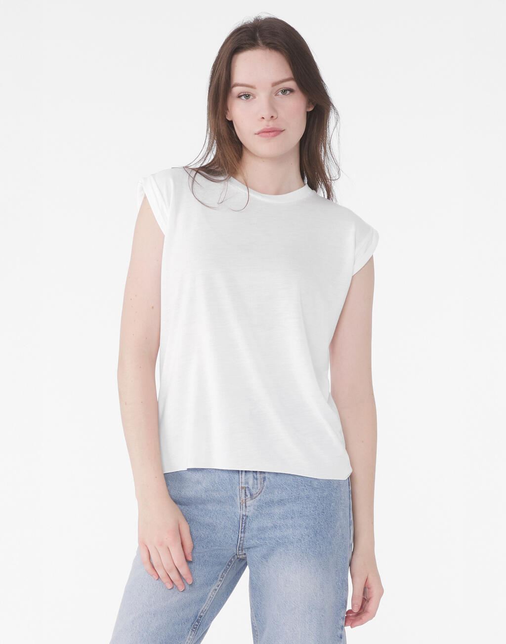  Bella Camiseta mujer manga enrolladasotro