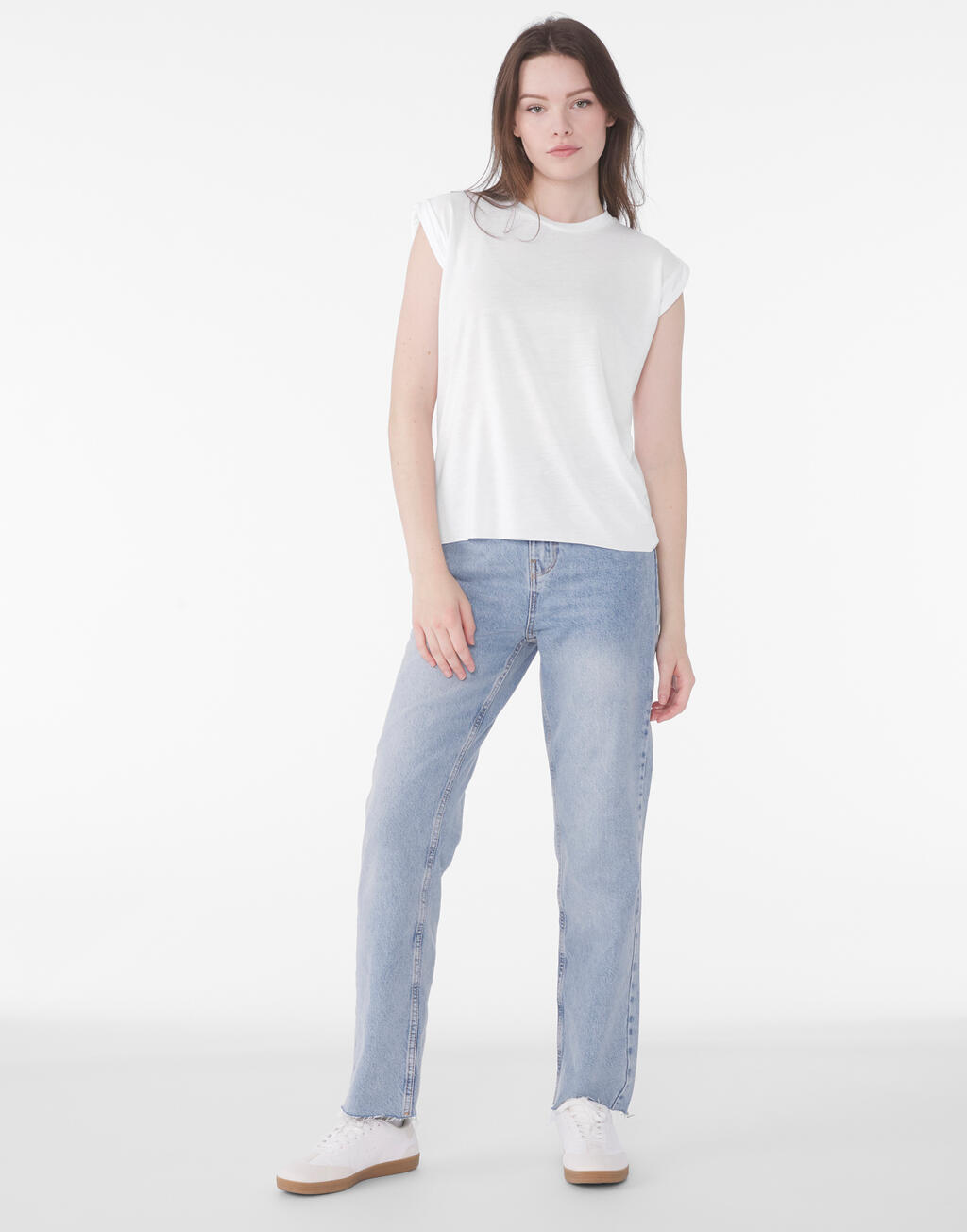  Bella Camiseta mujer manga enrolladasotro