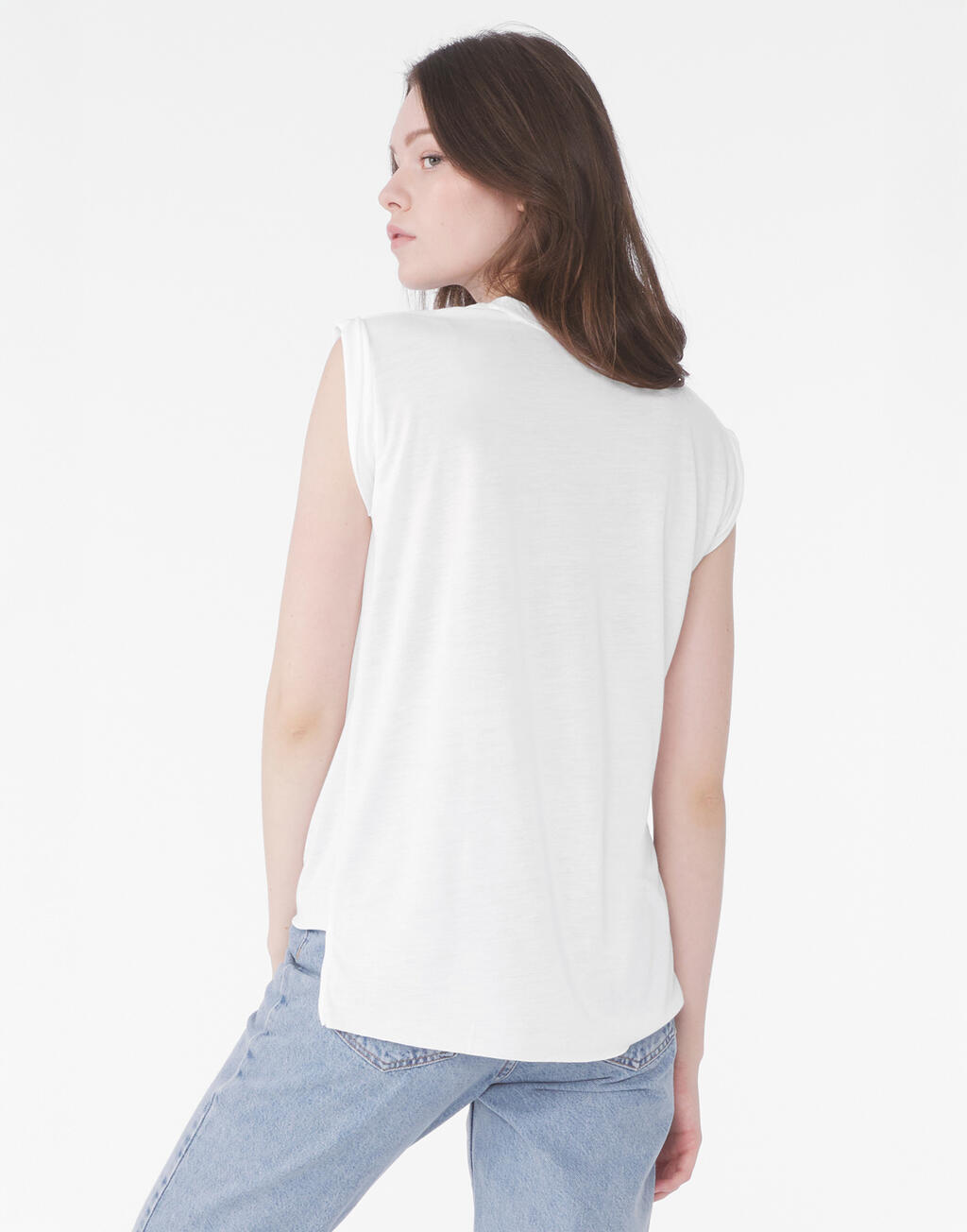  Bella Camiseta mujer manga enrolladasotro