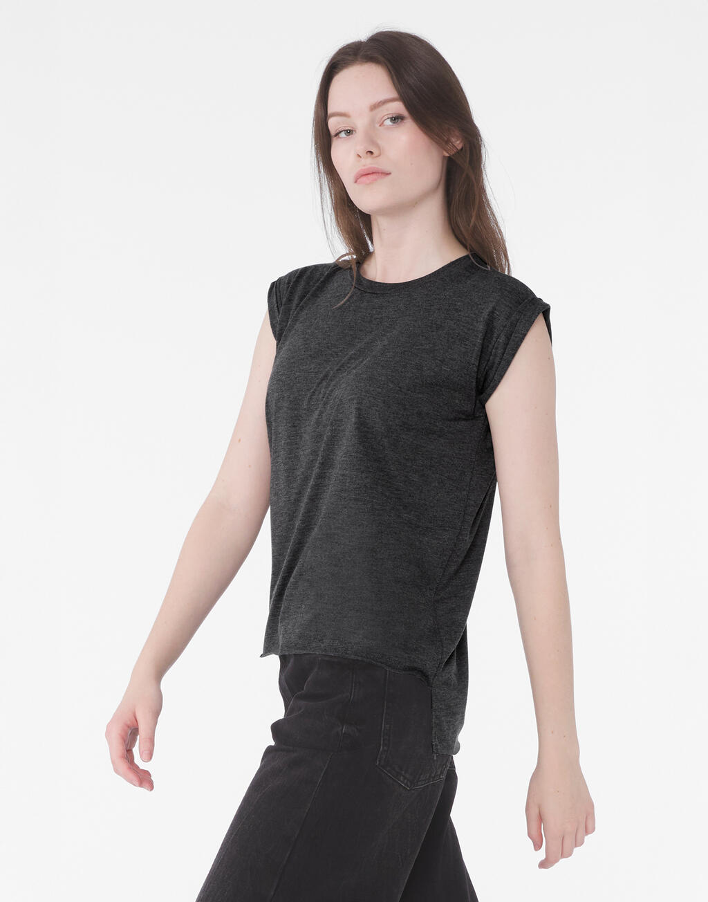 Camiseta mujer manga enrolladas