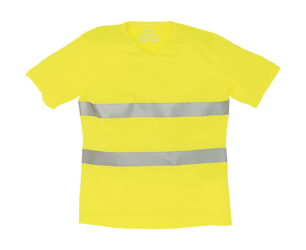 Camiseta cuello V Fluo Fluo Yellow