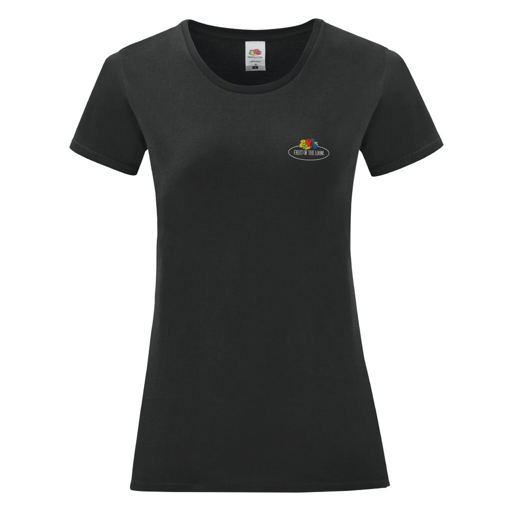 Camiseta Vintage mujer logo pequeño impreso Black