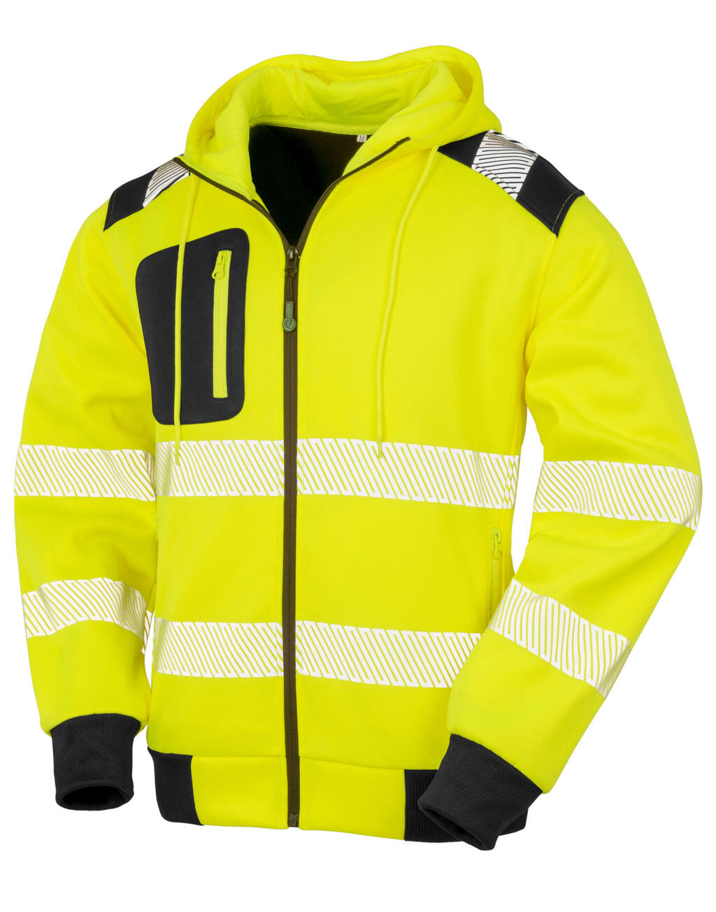 Sudadera de seguridad reciclada con cremallera  Fluorescent Yellow