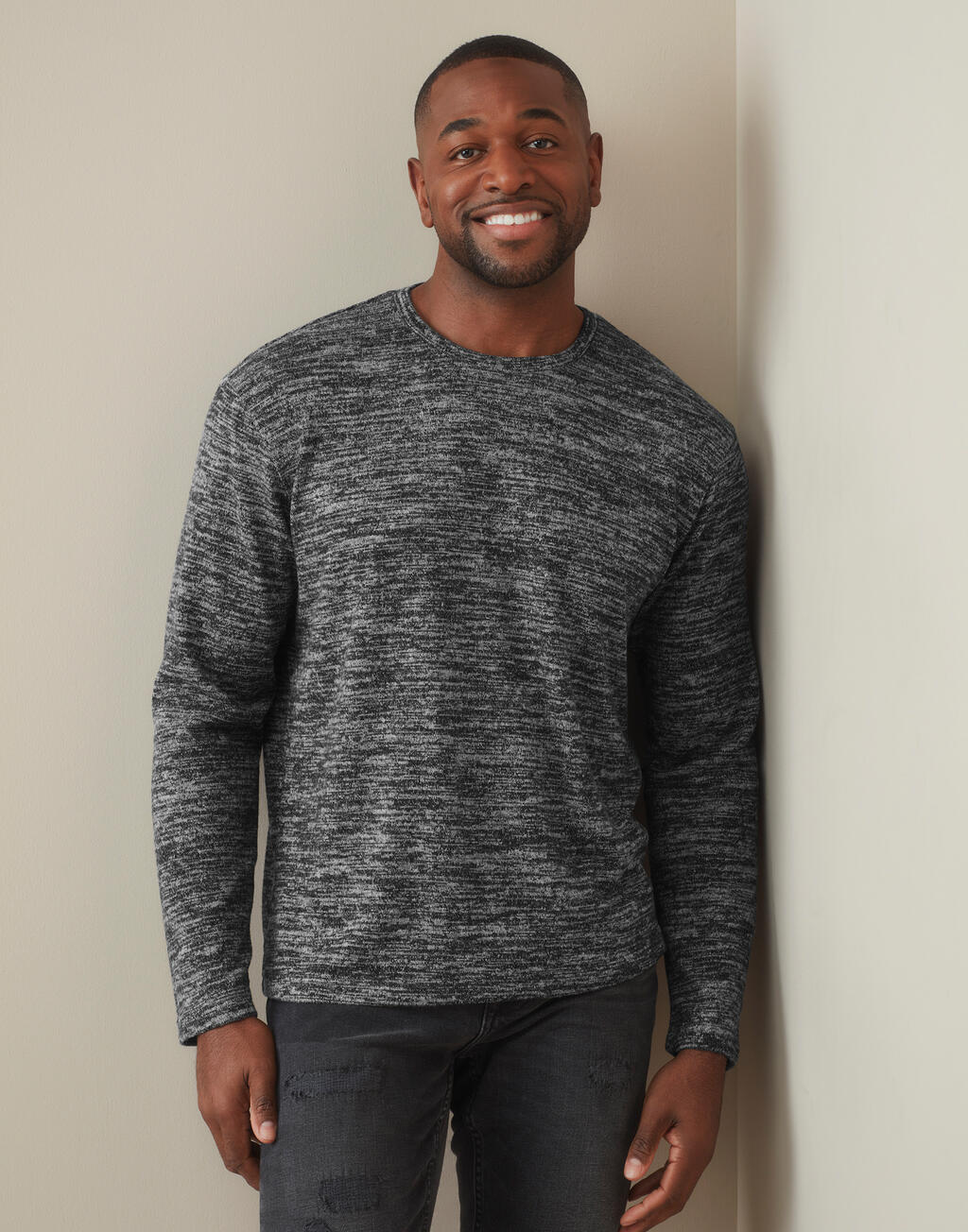 Sudadera de punto manga larga hombre