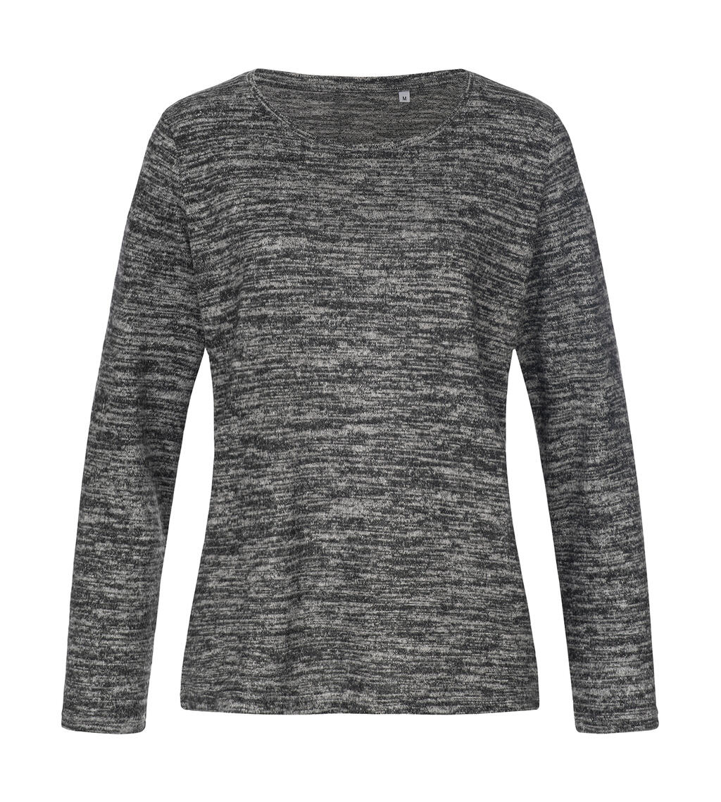 Sudadera de punto manga larga mujer Dark Grey Melange