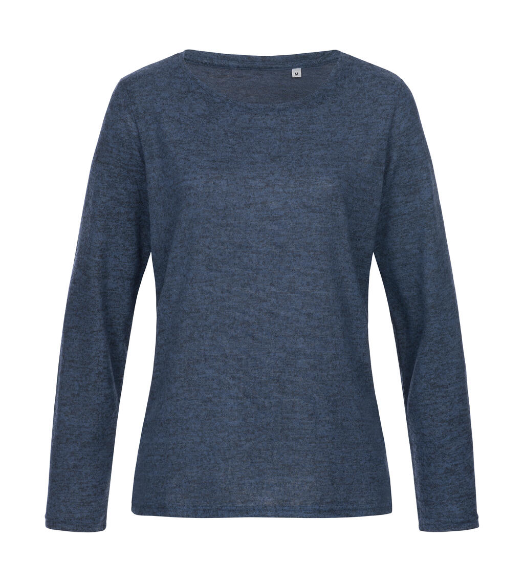 Sudadera de punto manga larga mujer Marina Blue Melange
