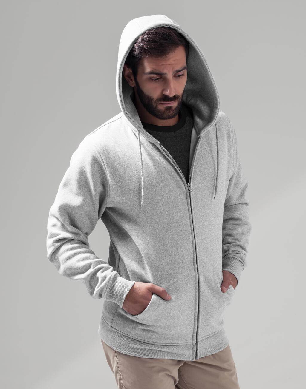  Build Your Brand Sudadera con Capucha y Cremallera Heavyotro