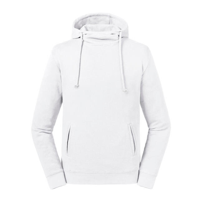 Sudadera con capucha de cuello alto Orgánica White