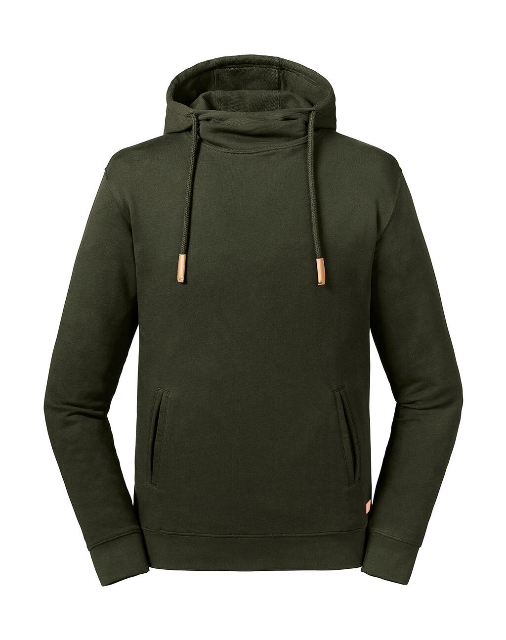 Sudadera con capucha de cuello alto Orgánica Dark Olive