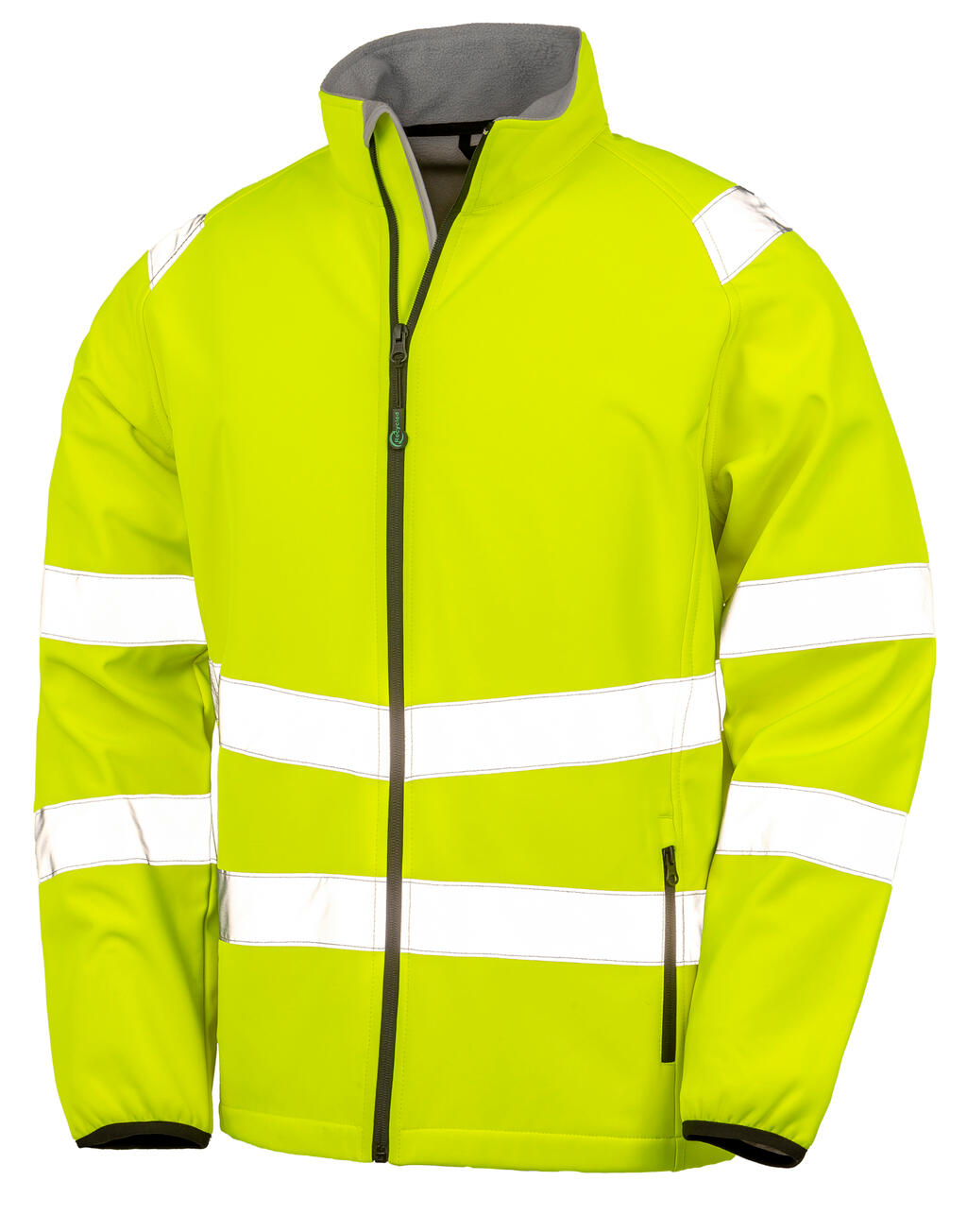 Softshell de seguridad imprimible reciclado Fluorescent Yellow