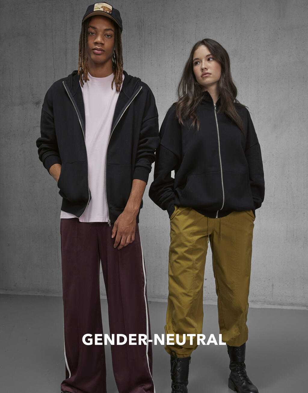  B & C Chaqueta con Cremallera y Capucha Influenceotro