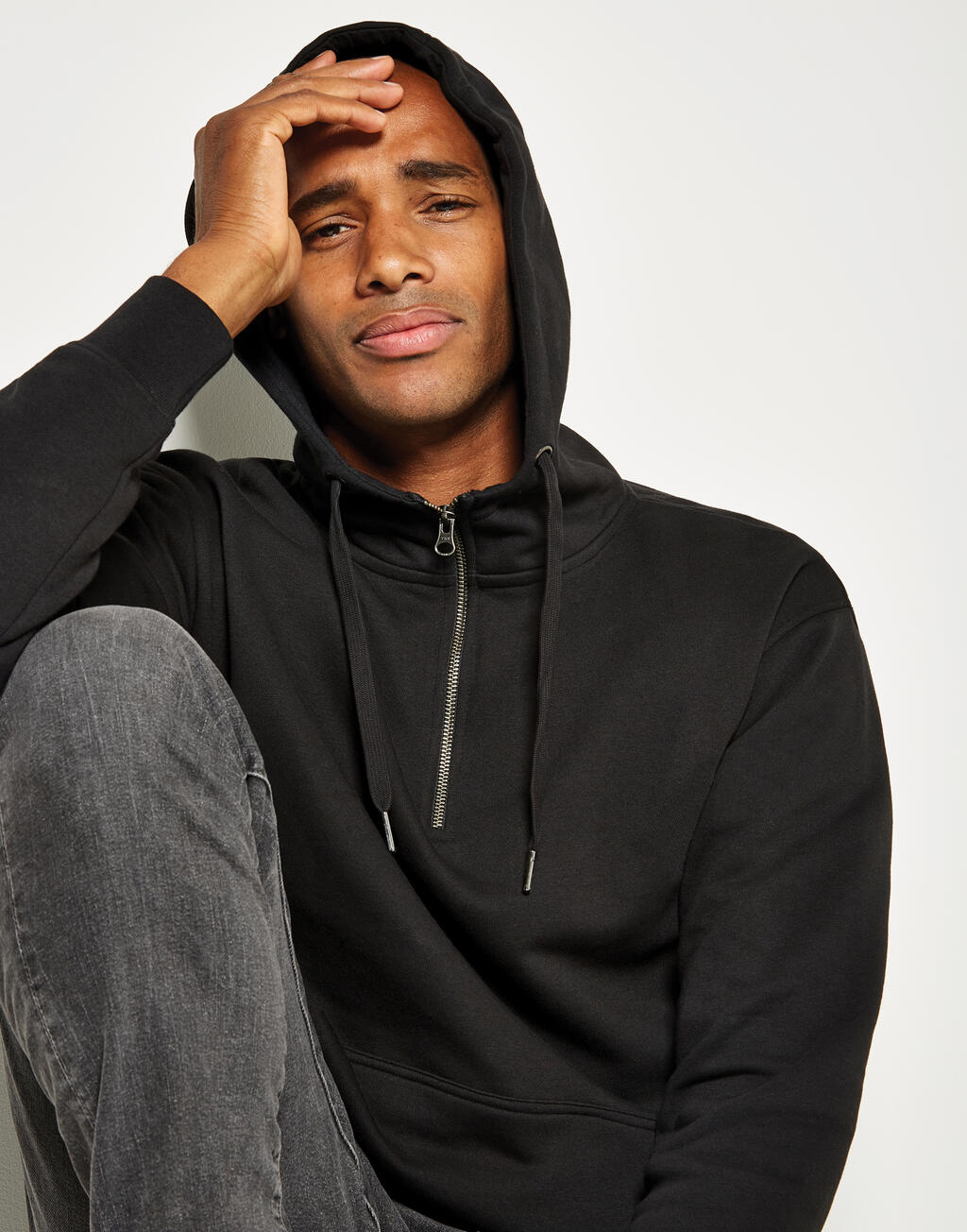  Kustom Kit Sudadera con Capucha corte regular 1/4 cremalleraotro