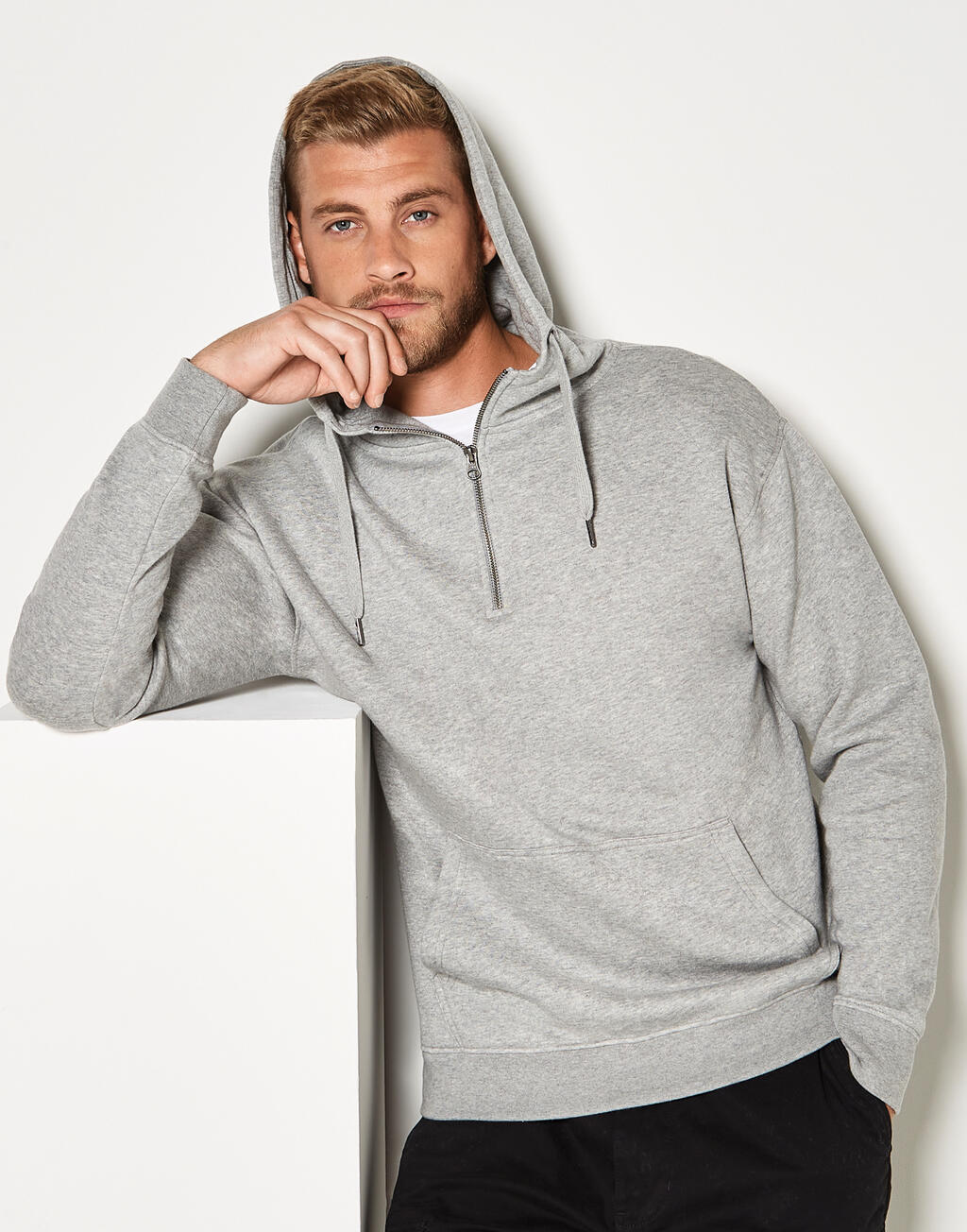  Kustom Kit Sudadera con Capucha corte regular 1/4 cremalleraotro