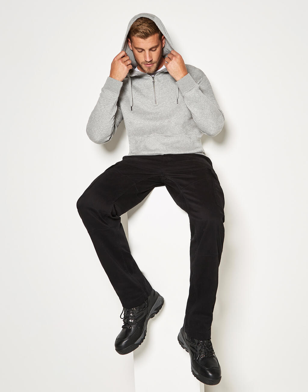  Kustom Kit Sudadera con Capucha corte regular 1/4 cremalleraotro