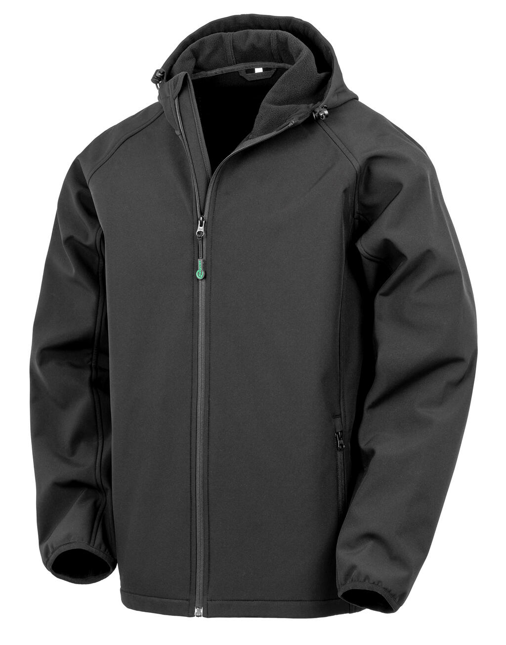 Softshell reciclado de 3 capas con capucha hombre Black