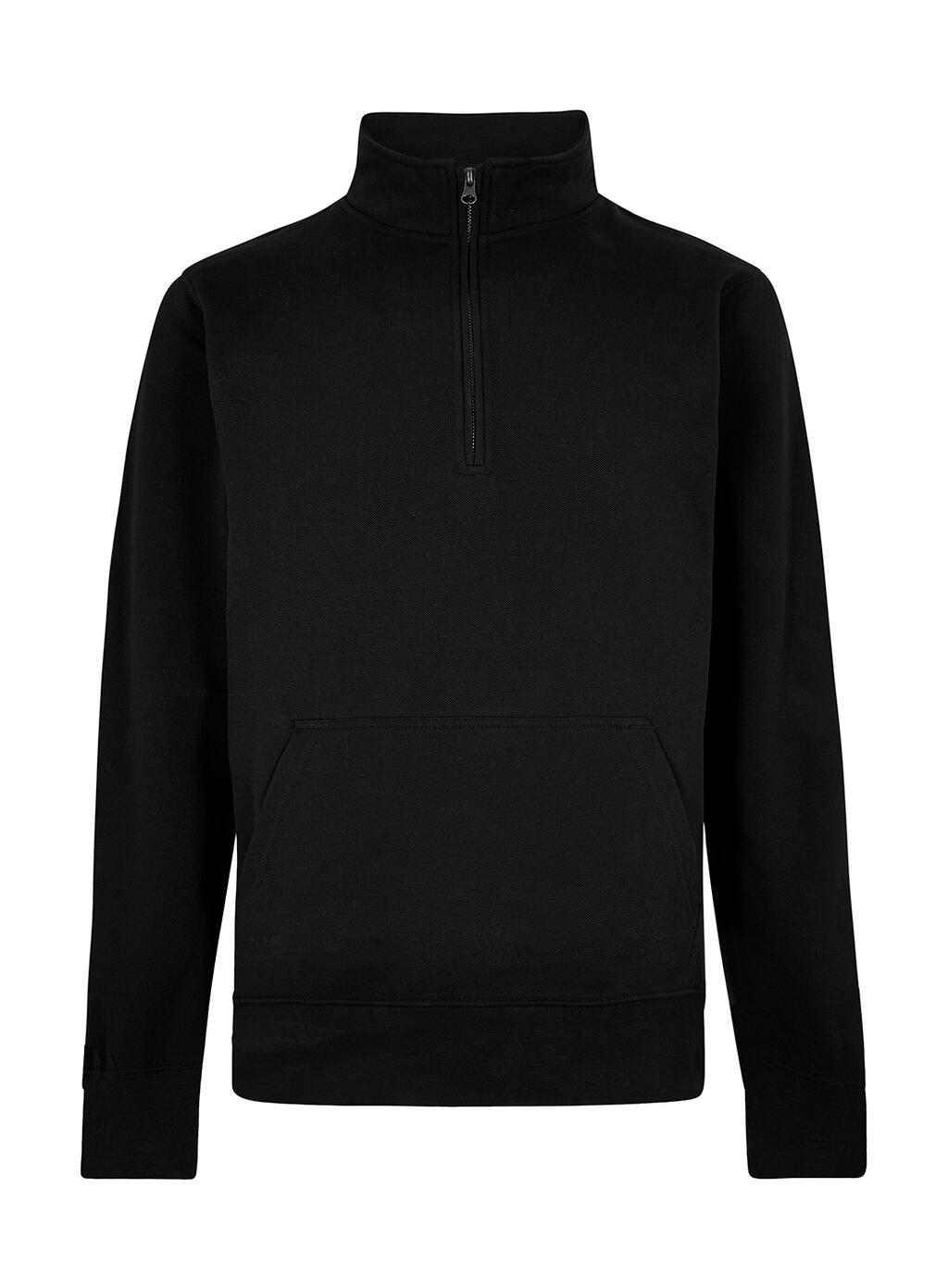 Sudadera Piqué 1/4 Cremallera Black