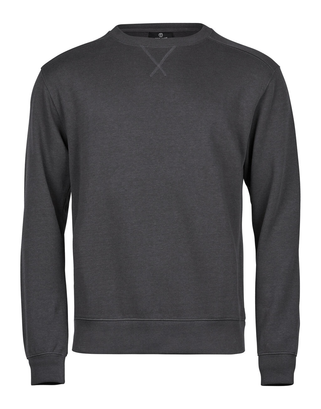Sudadera cuello redondo acanalado Interlock Dark Grey