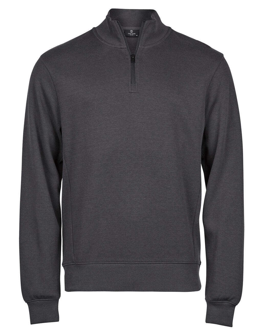 Sudadera acanalada media cremallera Interlock Dark Grey