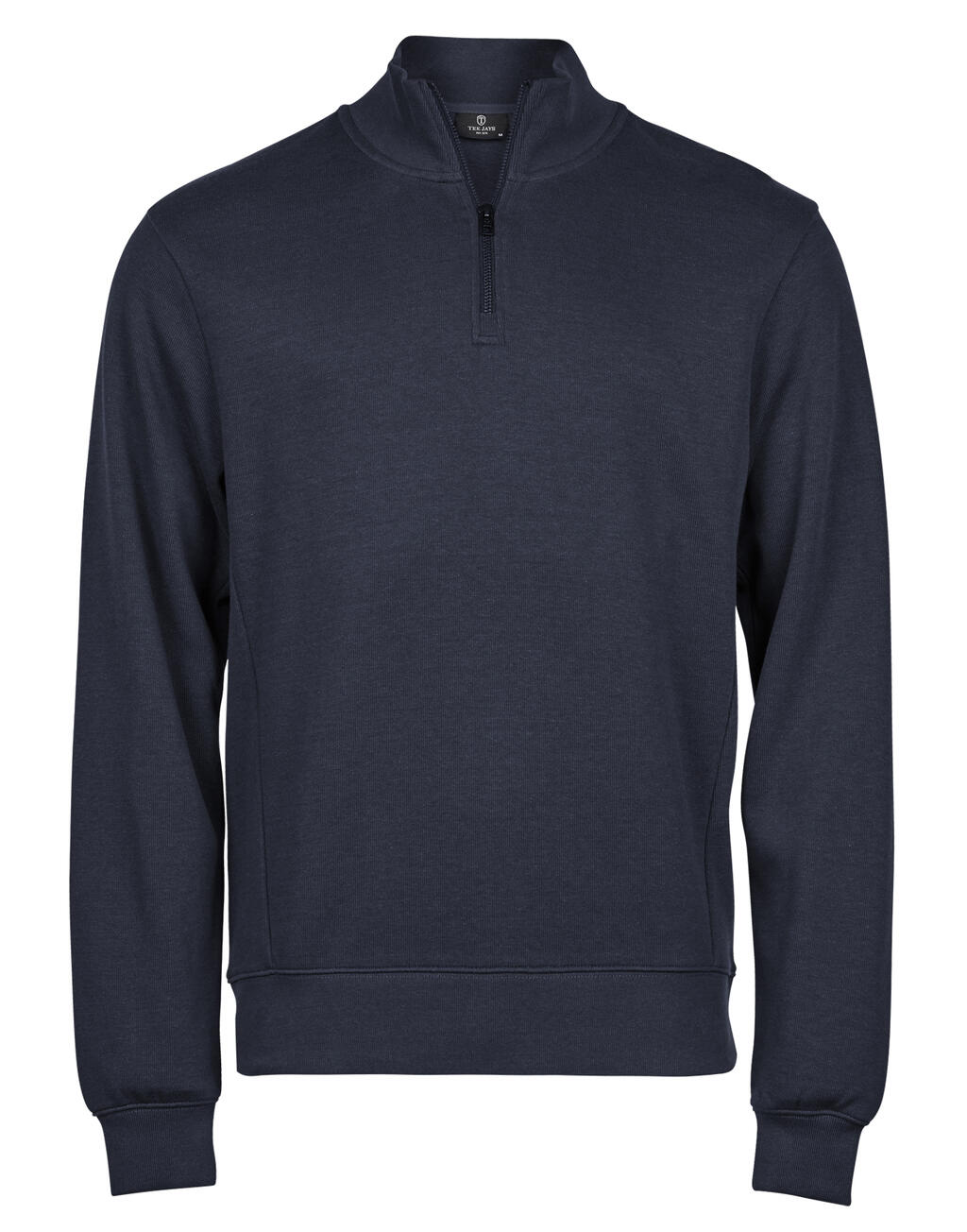 Sudadera acanalada media cremallera Interlock Navy