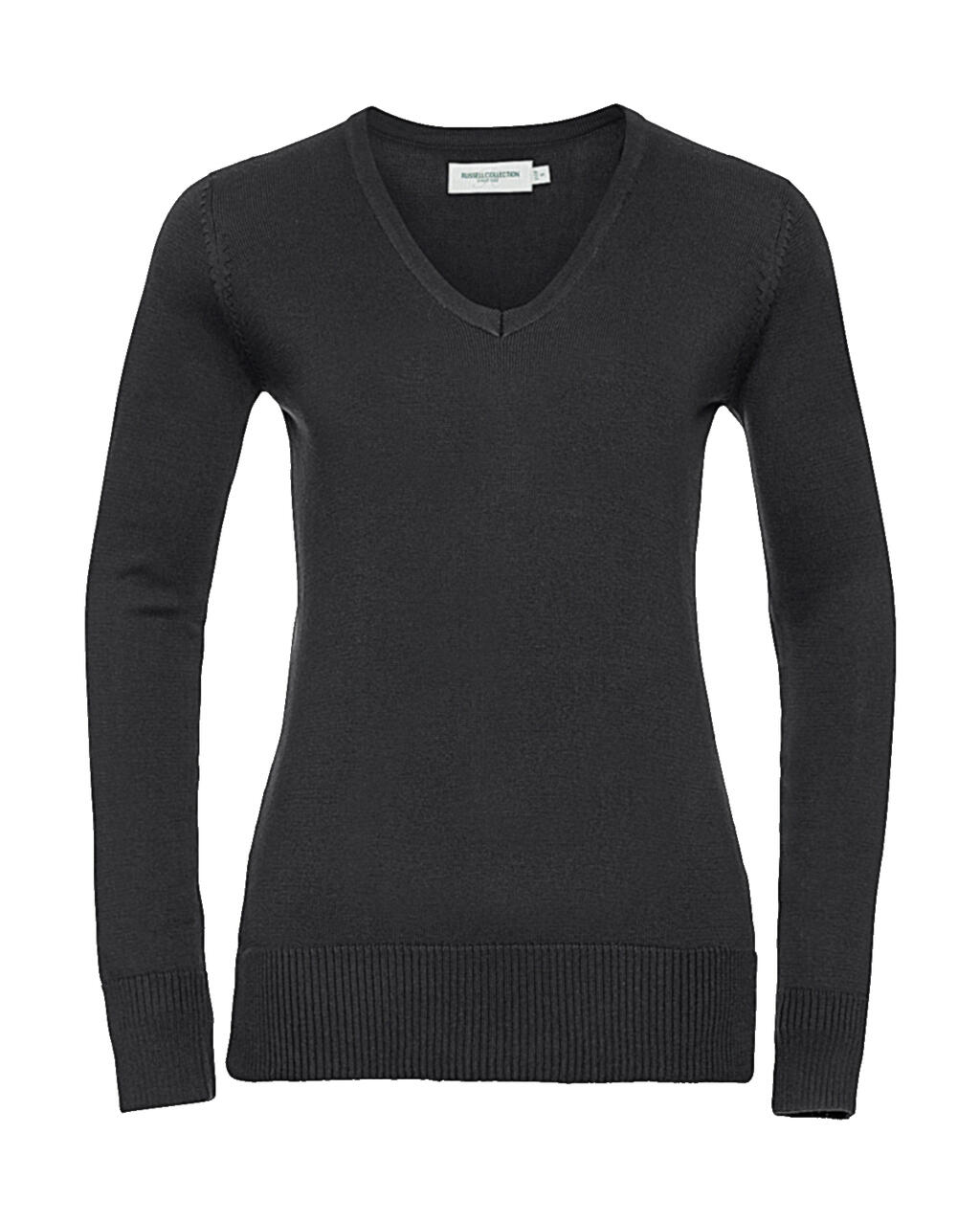Jersey de punto cuello V mujer Black