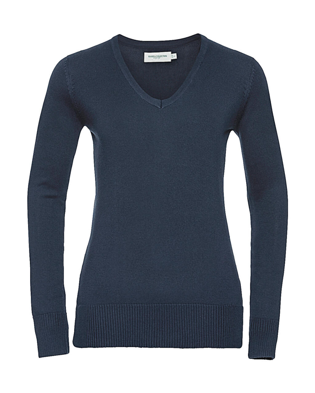 Jersey de punto cuello V mujer French Navy