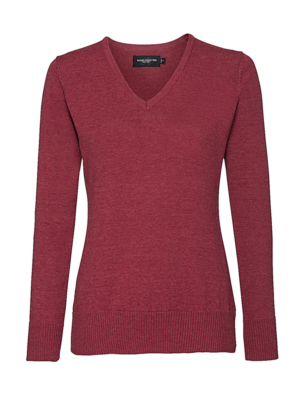 Jersey de punto cuello V mujer Cranberry Marl