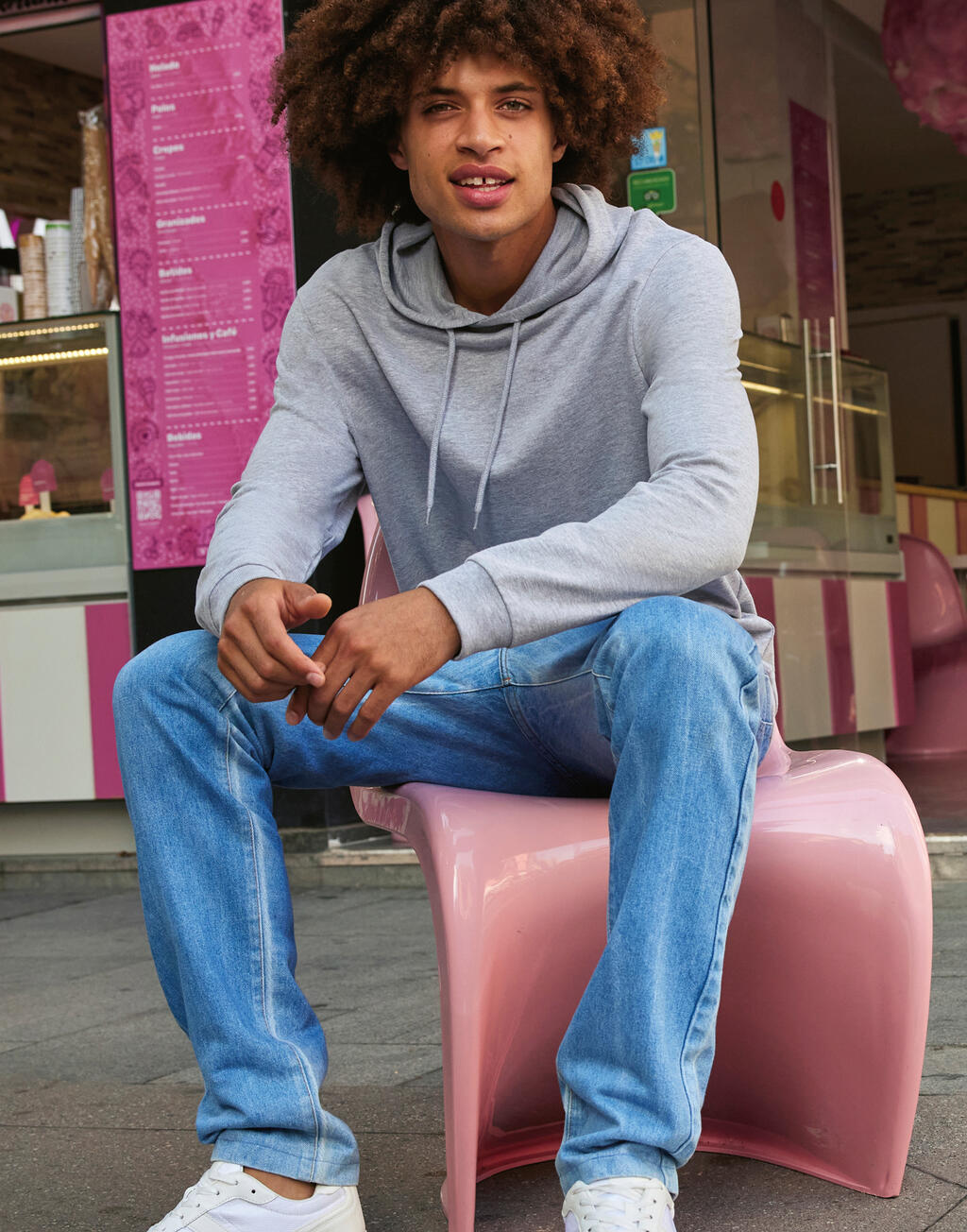  B & C Sudadera ligera con capucha 