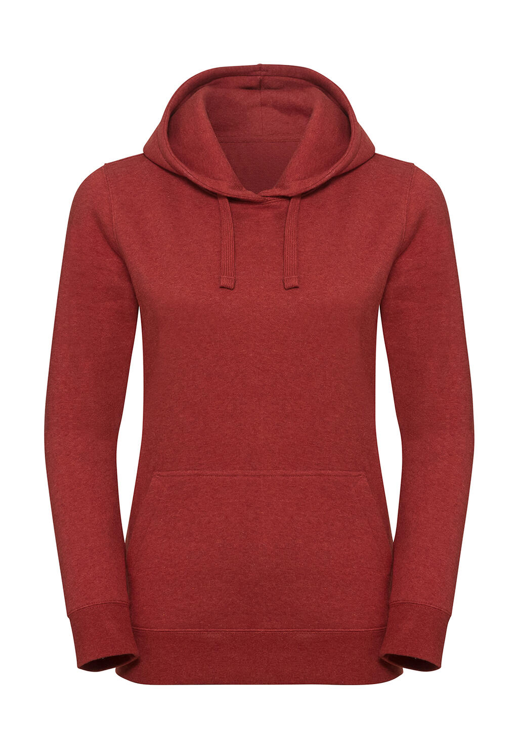 Sudadera Authentic Melange con capucha mujer Brick Red Melange