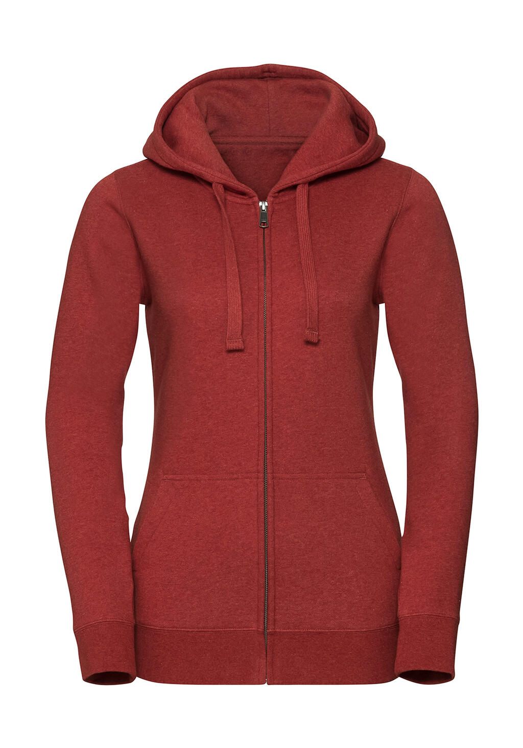 Sudadera Authentic Melange capucha/zip mujer Brick Red Melange