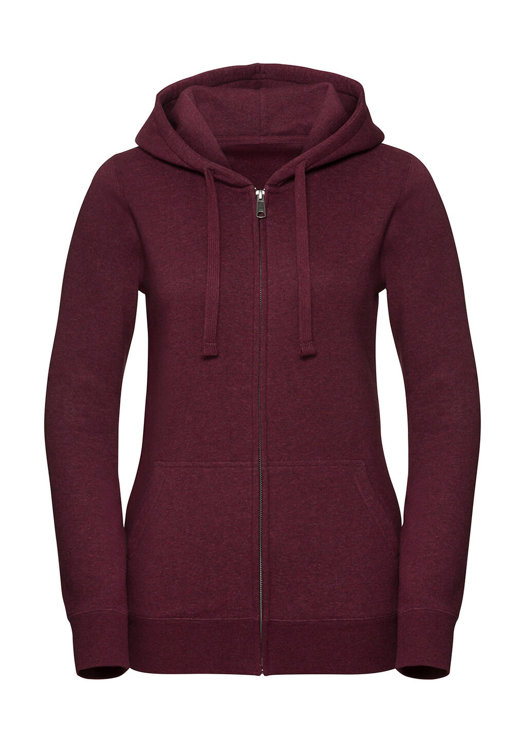 Sudadera Authentic Melange capucha/zip mujer Burgundy Melange