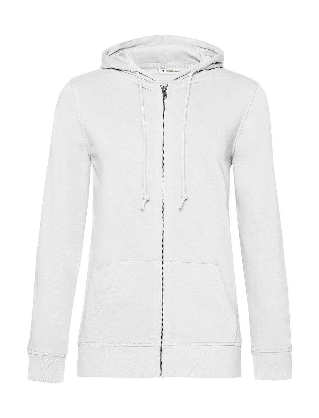 Sudadera orgánica con capucha y cremallera mujer  White