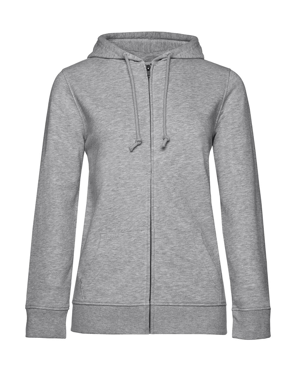 Sudadera orgánica con capucha y cremallera mujer  Heather Grey