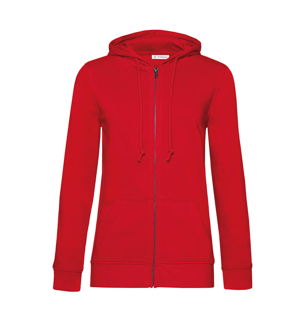 Sudadera orgánica con capucha y cremallera mujer  Red