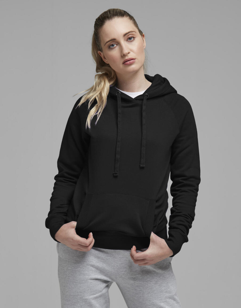 Sudadera capucha raglán mujer
