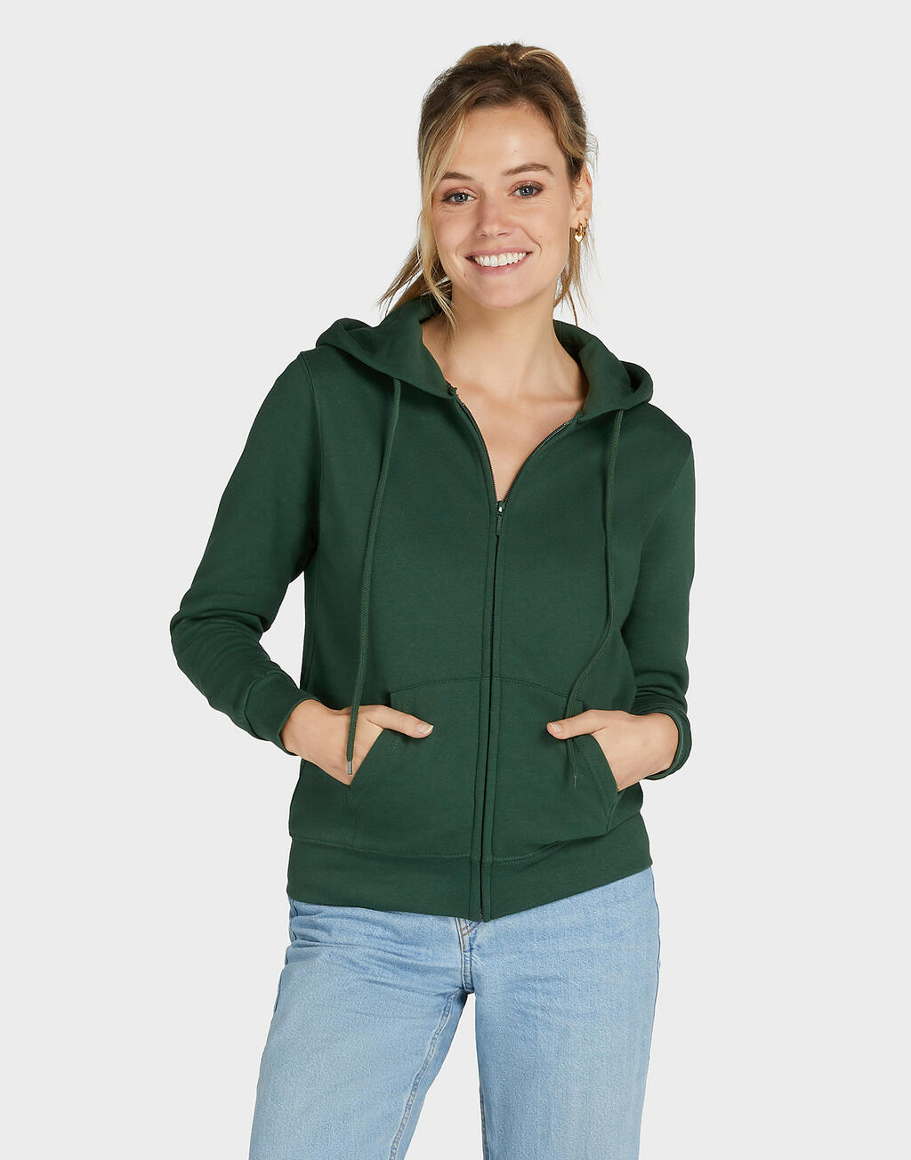Sudadera capucha cremallera entera mujer