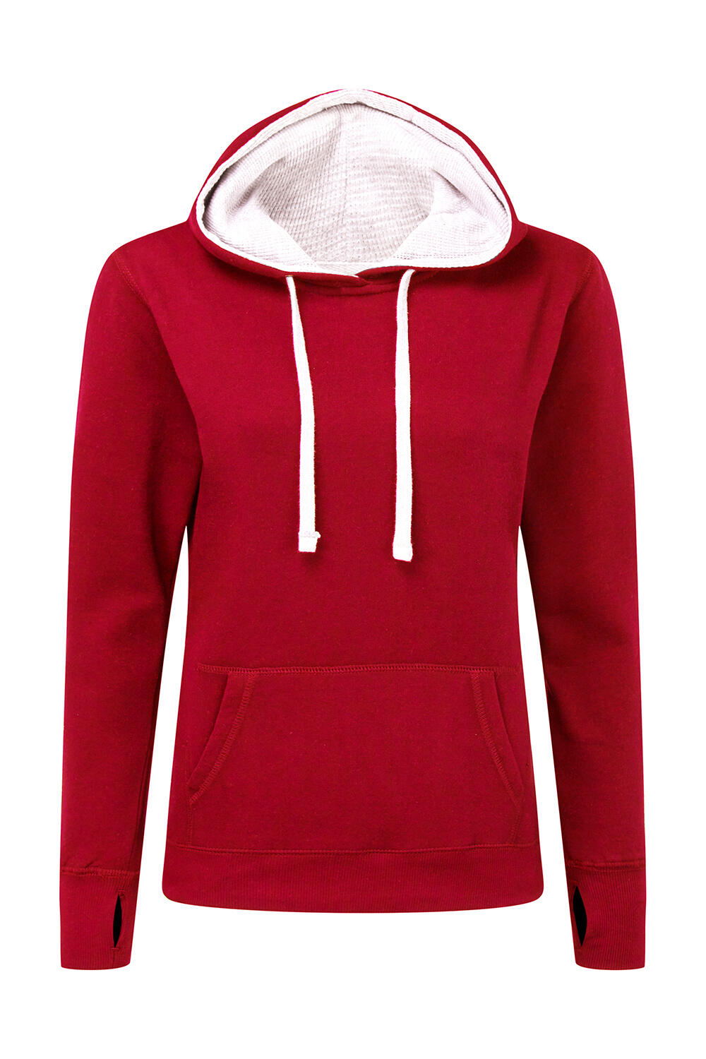 Sudadera con capucha en contraste mujer Red/White