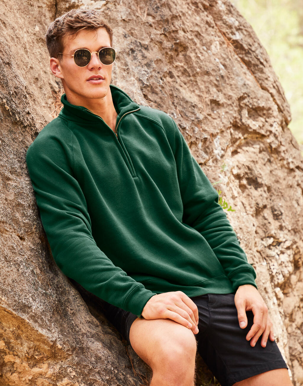 Sudadera con cremallera corta