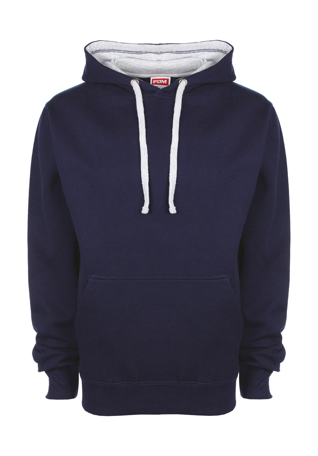 Sudadera capucha contraste Navy/Sport Grey