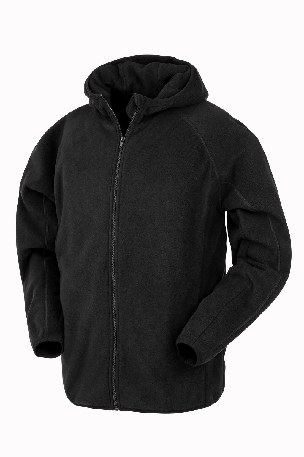 Chaqueta micropolar reciclada y con capucha  Black