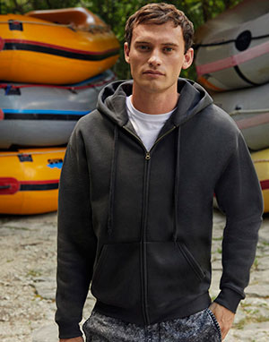 Fruit of the Loom Sudadera con capucha y cremallera premium