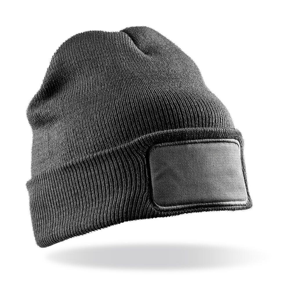 Gorro grueso con parche frontal Grey