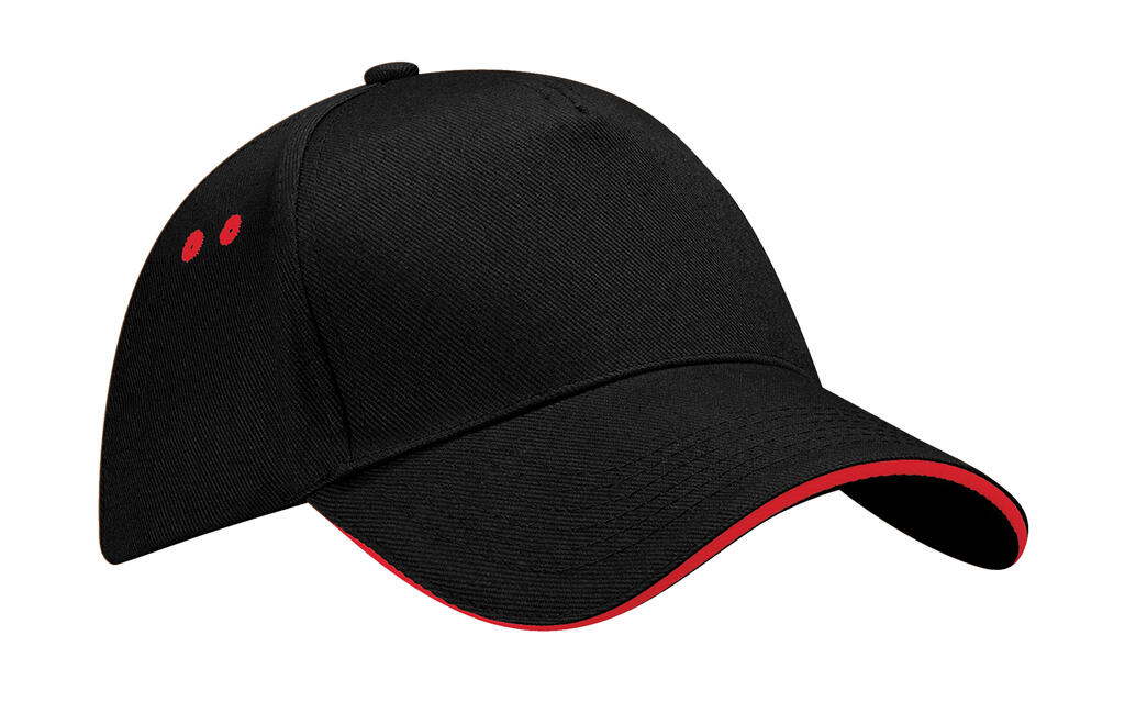Gorra 5 paneles - Visera Sandwich Ultimate Black/Classic Red