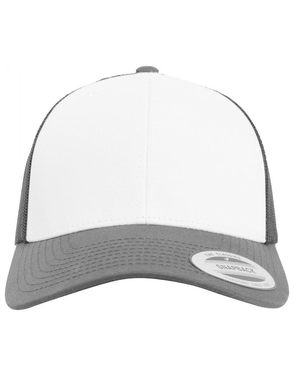 Retro Trucker Frontal de color Dark Grey/White/Dark Grey