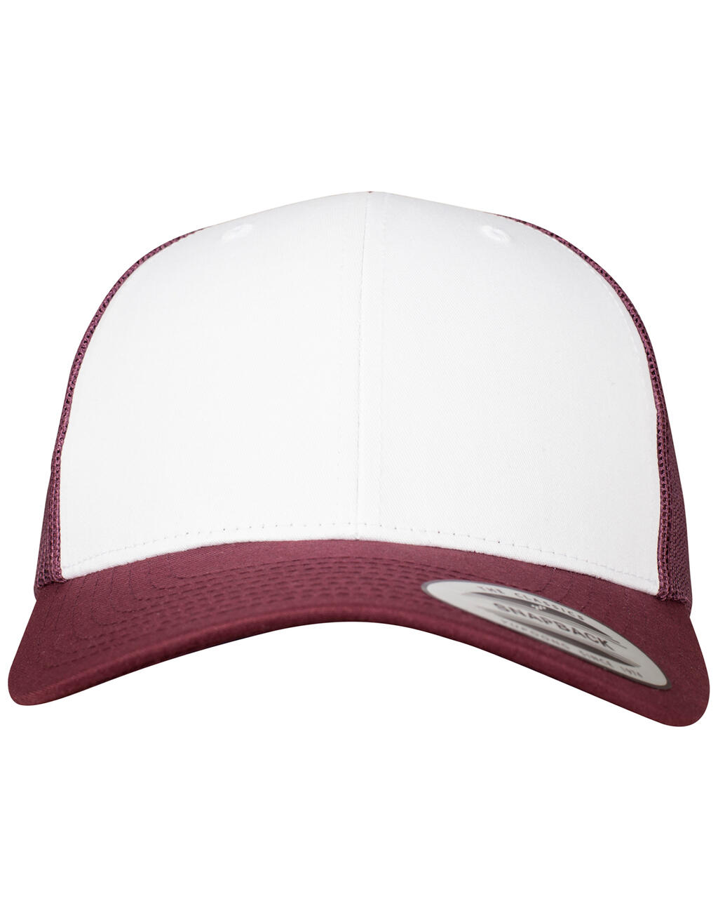Retro Trucker Frontal de color Maroon/White/Maroon
